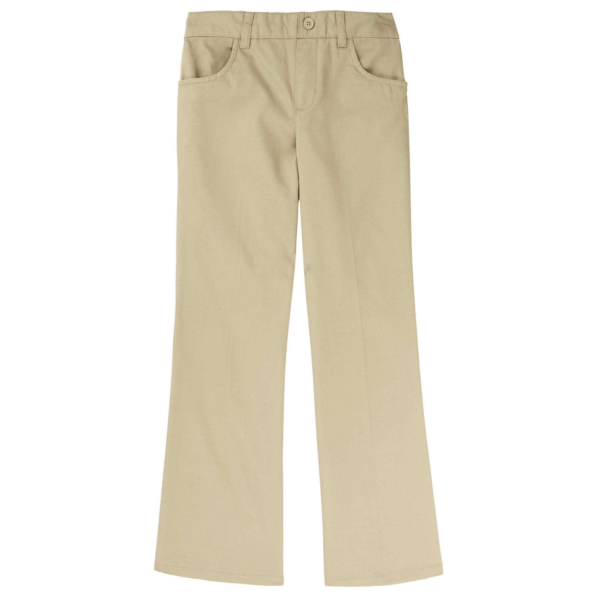 NW FRENCH TOAST Girl Uniform Pants Slacks Khaki SZ 8-10 Plus STRIPED Fabric Belt 