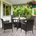 thumbnail image 3 of Costway 5pcs Patio Wicker Sofa Furniture Dining Set Cushioned Backyard Garden, 3 of 7