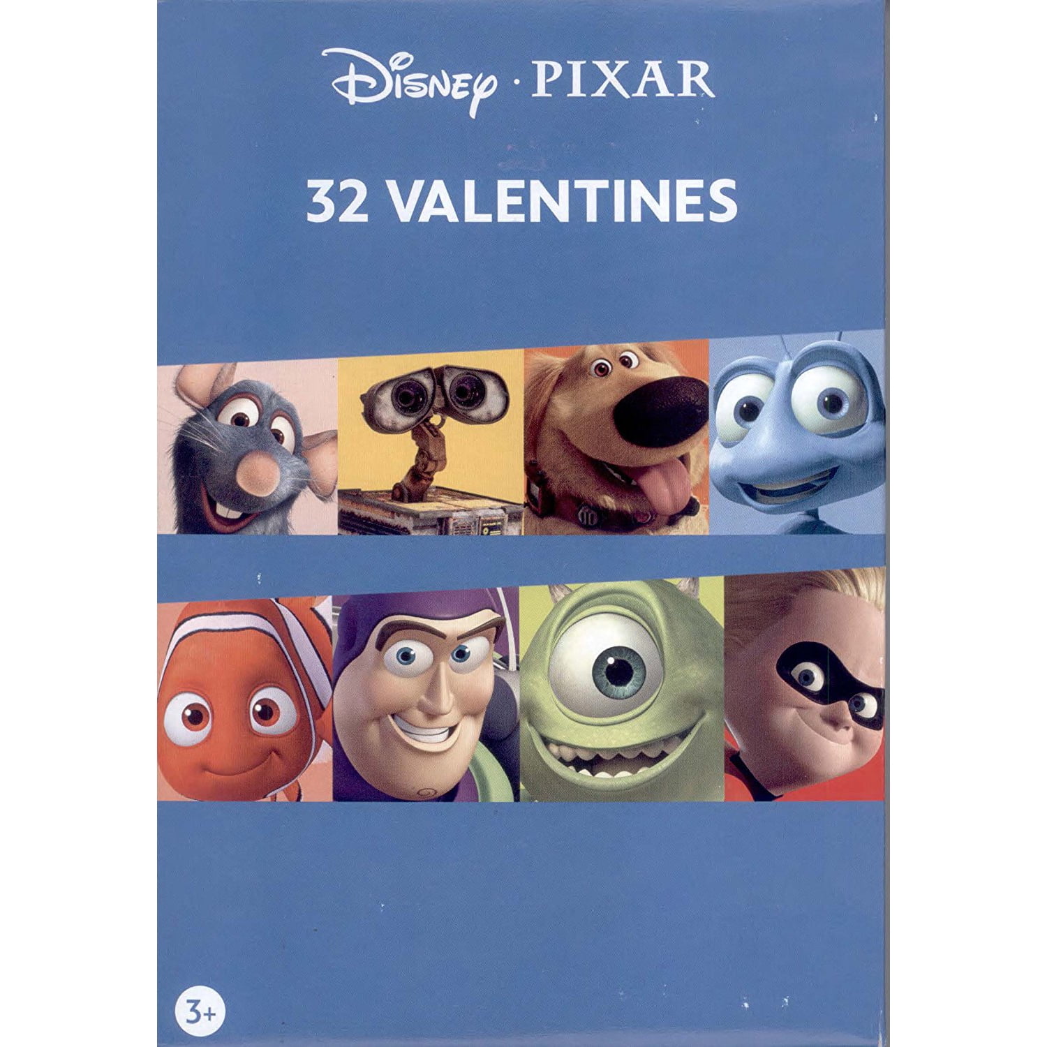 Valentines Day Cards Box of 32 Disney Pixar Cars 3  with Stickers 