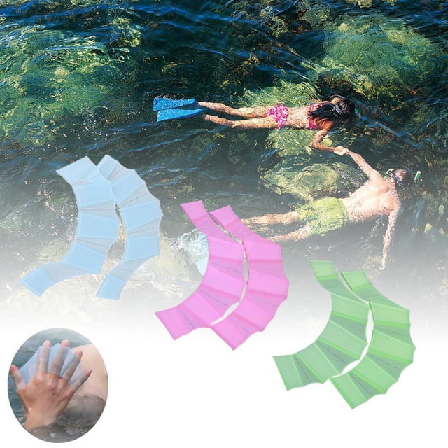 3 pares de guantes de entrenamiento de silicona suave para nadar, aletas de paleta, dedos, palma de la mano, resistencia al agua