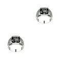 thumbnail image 4 of Qarigey Anillo de plata a la moda y duradero para hombre, regalo para cualquier ocasión, anillos de aleación para hombre, anillo de dedo, Plata Talla 10 2Conjunto, 4 of 6