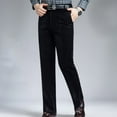 thumbnail image 4 of Dagegui Mens Corduroy Work Pants Formal Straight Leg Long Pant Slim Fit Business Office Trousers Black M, 4 of 4