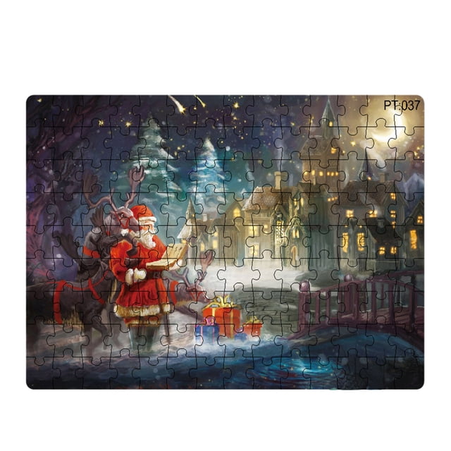 TIELUTT Puzzle Thickened Paper Santa 126 of Puzzle for Children To Assemble Alphabet Board Games Construction for Kids Division and Multiplication Games Bulk for Kids Building for Kids 4-6