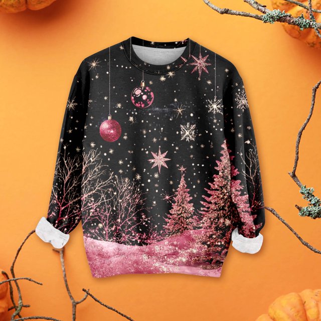 Chandails de Noël pour Femmes 2025 Col Rond Hiver Mignons Pulls