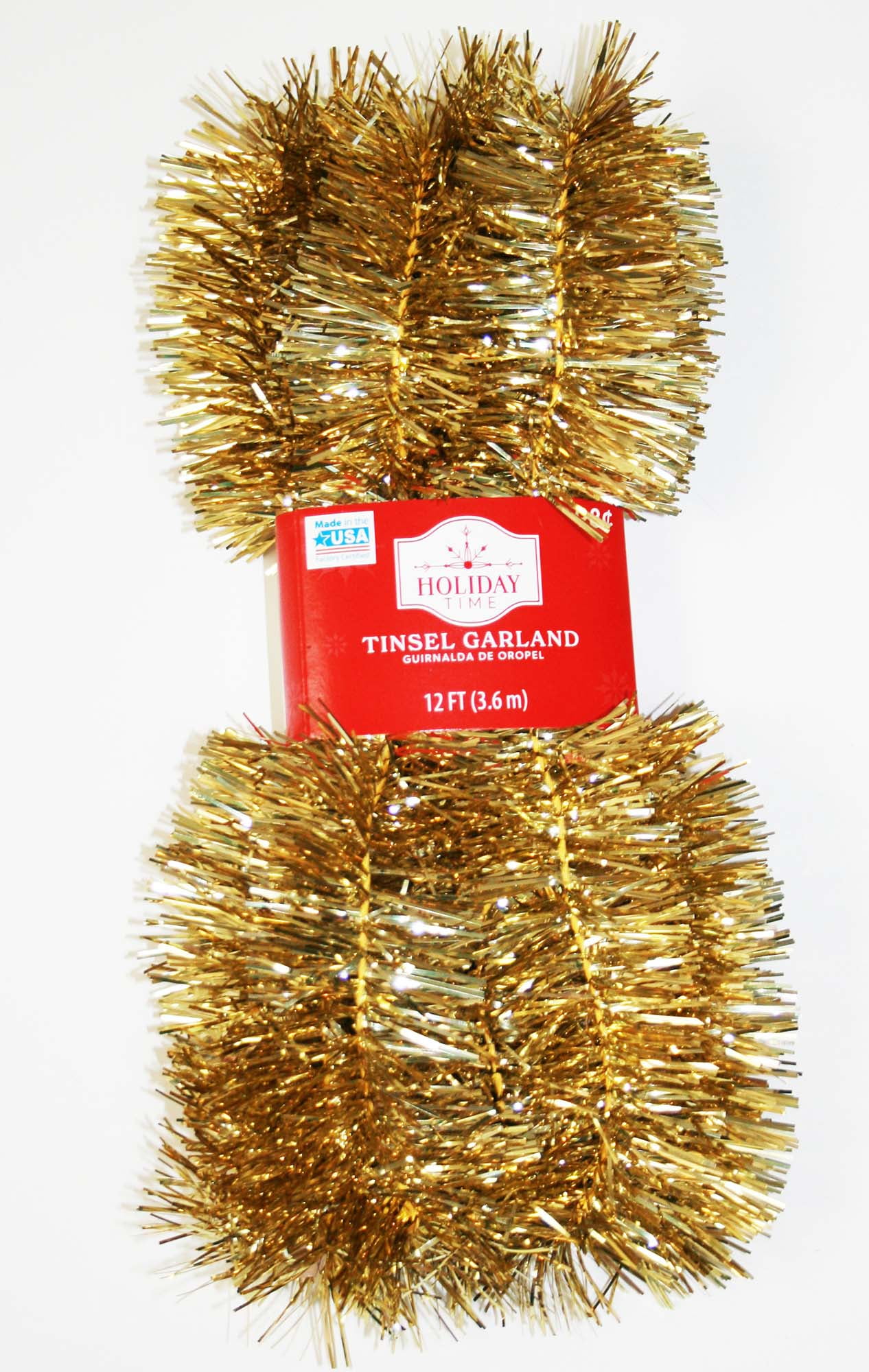 Holiday Time Champagne Tinsel Garland