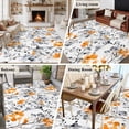 thumbnail image 5 of 8'x10' Area Rugs, Grey Orange Spring Floral Indoor Outdoor Area Rug for Living Room Bedroom, Summer Botanical Farmhouse Washable Bathroom Rugs Kitchen Floor Carpet Mats Home Decor Aesthetic, 5 of 8