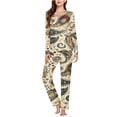 thumbnail image 2 of Pajamas for Women Pajamas Set for Women Pjs Ladies' Christmas Printed V-Neck Casual Long Top Pants Pajama Set, 2 of 5