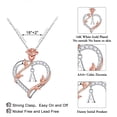thumbnail image 2 of Tingn Rose Flower Heart Initial Necklace Gifts for Women Birthday Valentines Jewelry Gifts for Women Her, 2 of 7