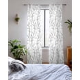 thumbnail image 3 of Black White Branches Sheer Curtains 84 Inch Length 2 Panels Set for Living Room/Bedroom, Vintage Art Farmhouse Kitchen Curtains Grommet Semi-Sheer Curtains Drapes Voile Window Treatments 42"x84"x2, 3 of 7