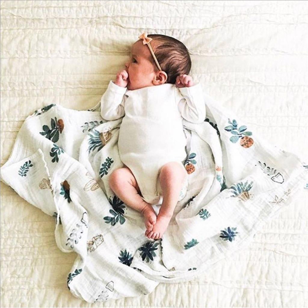 Muslin Cotton Newborn Infant Swaddle Baby Soft Blanket Parisarc Wrap Bath Towel 