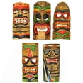 thumbnail image 3 of 10 Piece Polynesian Party Hand Carved Wooden Island Wall Hanging Tiki Masks -10 Inches High - Artisan Crafted - Perfect for Indoor and Outdoor Tropical Ambiance, 3 of 5