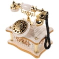 thumbnail image 1 of COMPUKAS Téléphone à Cadran Rétro Blanc Boîte à Musique Décorative pour Vitrine, 1 of 6