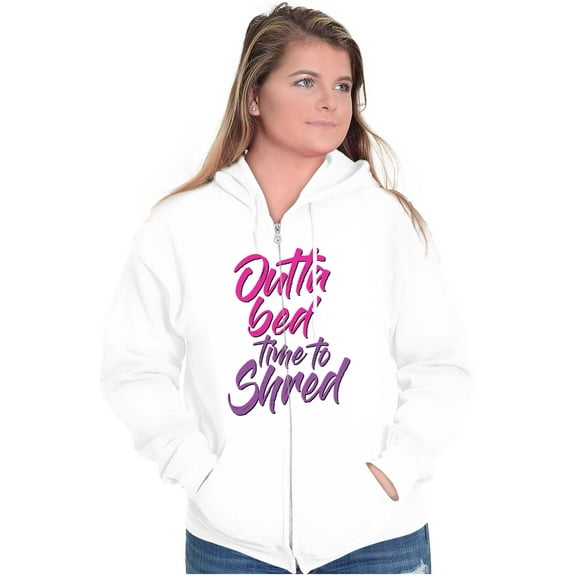 Shred Mode Motivational Gym Workout Zip Hoodie Sweatshirt Women Brisco Brands S
