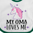 thumbnail image 4 of Inktastic My Oma Loves Me Girl Unicorn Girls Baby Bib, 4 of 4