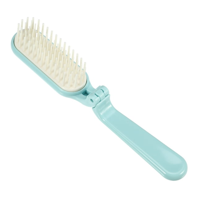 Unique Bargains 1 Pc Women's Durable Foldable Hair Brush for Curly Straight Dry Wet Hair Blue