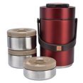 thumbnail image 4 of Portable Vacuum Food Jars 3 Layer Grids 304 Stainless Steel Prevent Leakage 2300ml Capacity for Work Travel Picnic, 4 of 8
