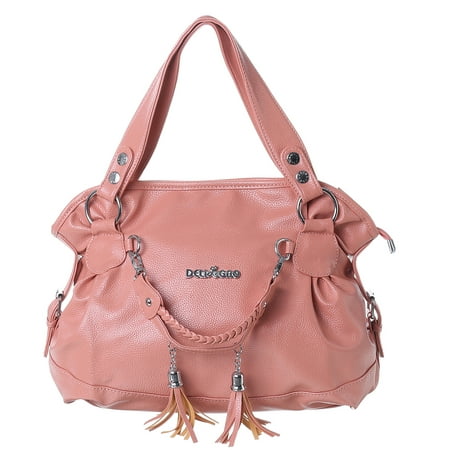 Leather Tassel Handbags For Women Shoulder Bag Purse Messenger Shopper Tote