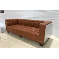 thumbnail image 2 of NauticalMart Aviator Three Seater Sofa Real Leather and Aluminum Living Room Vintage Brown Furniture, 2 of 6