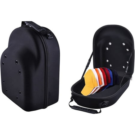 

Hat Travel Case Hat Storage Box Hat Organizer for Baseball Caps Cap Carrier with Carry Handle & Shoulder Strap Hat Holder for 6 Baseball Caps Hat Bag for Traveling and Home Storage