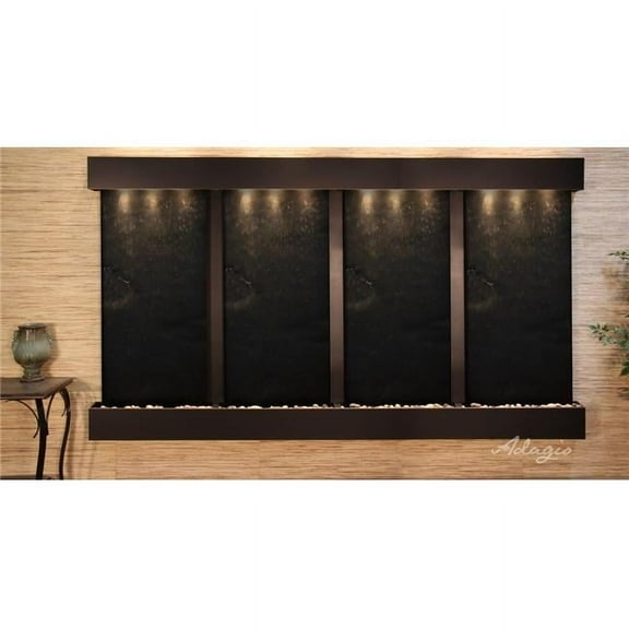 Adagio RFS1511 Regal Falls Square Blackened Copper Black Featherstone Wall Fountain