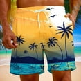 thumbnail image 2 of Midsumdr Mens Shorts Hawaiian Holiday Style Printing Casual Beach Shorts Summer Fashion Loose Plus Size Drawsting Shorts with Pockets, 2 of 7