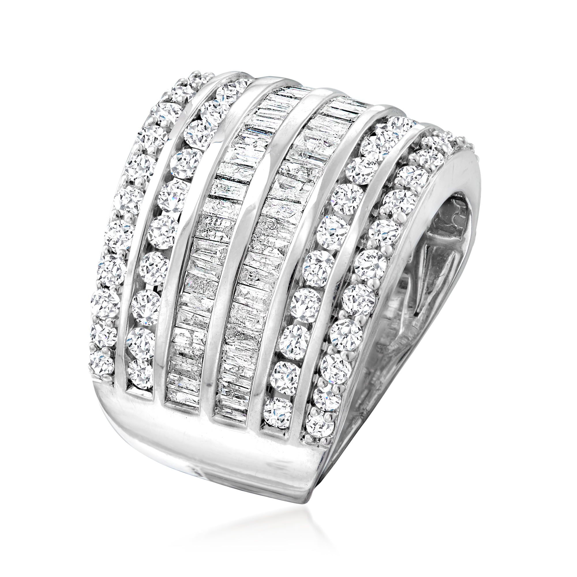 Ross-Simons 3.00 ct. t.w. Baguette and Round Diamond Multi-Row