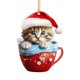 thumbnail image 2 of Adornos navideños, regalos navideños, adornos para árbol de Navidad, adornos navideños de acrílico 2D, colgantes para árbol de Navidad, fiestas, coches, decoración del hogar, adornos navideños de acrí, 2 of 5