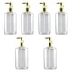 thumbnail image 3 of Dispensador de jabón líquido para manos (6 unidades, 500 ml, a prueba de fugas) claro y dorado, 3 of 9