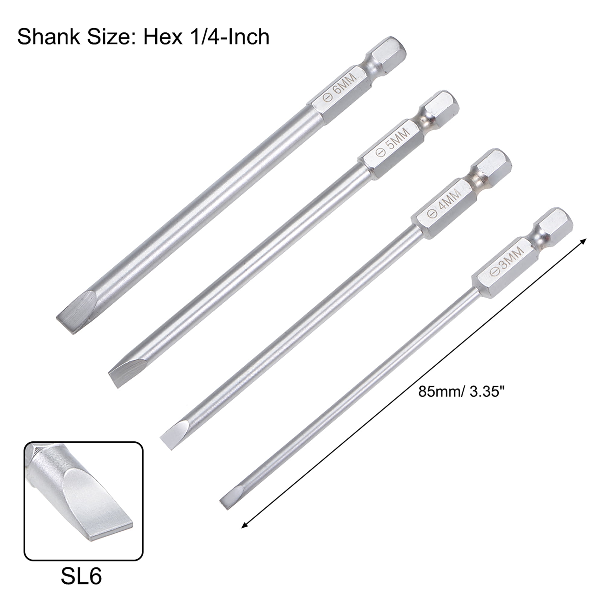 Uxcell 1/4'' Hex Shank Magnetic Screwdriver Bits Set (9-in-1) w Non-Slip Handle