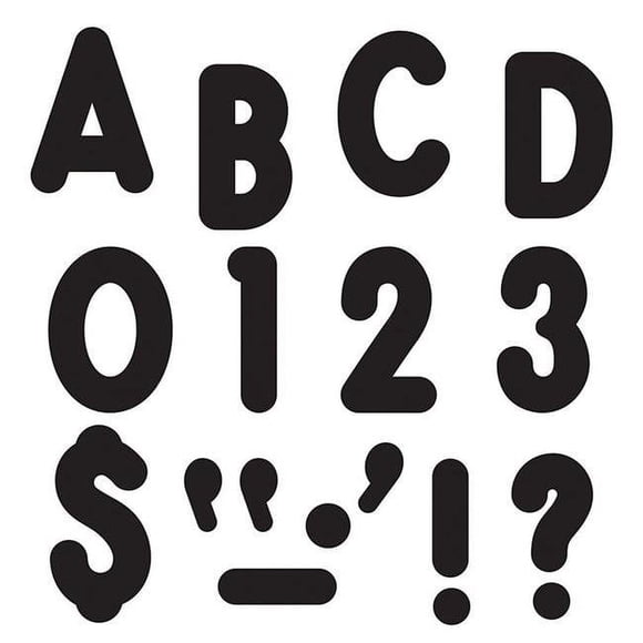Trend Enterprises T-79411-3 Black Ready Letters 7 in. Uppercase Billboard Font - Pack of 3