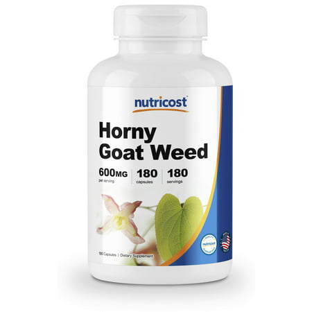 nutricost horny goat weed extract (epimedium) - 180 capsules, 180 servings, 600mg per