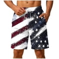 thumbnail image 2 of Gamivast Swim Trunks for Men Elastic Waist Drawstring American Flag Graphic Shorts with Pockets Quick Dry Beach Shorts Loose Fit Mid Thigh Swim Shorts Summer Vacation Wear, 2 of 6