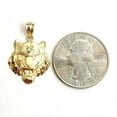 thumbnail image 2 of 14k yellow solid Gold tiger male head face Pendant diamond cut fine jewelry 2g, 2 of 12