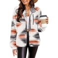 thumbnail image 4 of WQD Womens Fleece Shacket Jacket Winter Sherpa Coat Long Sleeve Warm Fuzzy Casual Western Aztec Print Outerwear Soft Cozy Snap Button Down Fashion Top with Pockets, 4 of 7