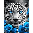 thumbnail image 1 of Fun Jigsaw Puzzles 500 Pieces for Adults Snow Leopard Blue Rose Educational Intellectual Jigsaw Puzzle,Funny Animals Fantasy Puzzles for Adults Fun Game 20.5 x 15 In, 1 of 5