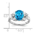 thumbnail image 2 of Primal Gold 14 Karat White Gold 10x8mm Oval Blue Topaz and AA Diamond Ring, 2 of 3