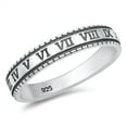thumbnail image 1 of Stamped Roman Numerals Ring .925 Sterling Silver Band Jewelry Female Male Unisex Size 4, 1 of 4