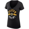 thumbnail image 2 of Women's G-III 4Her by Carl Banks Black Boston Bruins Super-Slim Fit Lightweight City Graphic V-Neck T-Shirt, 2 of 3
