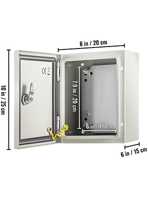 VEVOR Electrical Enclosure Box 10x8x6 Carbon Steel Gray IP65 Waterproof