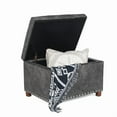 thumbnail image 4 of Homebeez 18" Leather Storage Ottoman Upholstered Footstool Bench for Bedroom Hallway, Gray, 4 of 6