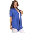 thumbnail image 2 of MOA COLLECTION Women's Basic Casual Solid Short Sleeve Open Front Cardigan (S-3X) Made in USA, 2 of 4