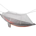 thumbnail image 2 of Hamaca individual doble para acampar con mosquitera, portátil, ligera, con correas para árboles, color naranja y gris, malla gris, 2 of 10