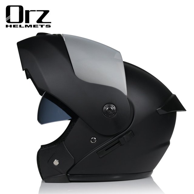 Último casco de motocicleta con tapa Modular de seguridad aprobado por DOT Voyage Racing casco de doble lente visera Interior Tan Jianjun unisex
