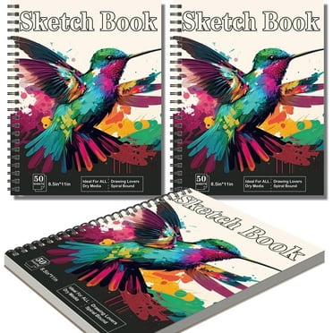 OSIMIG 3 Pack Sketchbooks, 8.5 x 11 Inches, 150 Pages