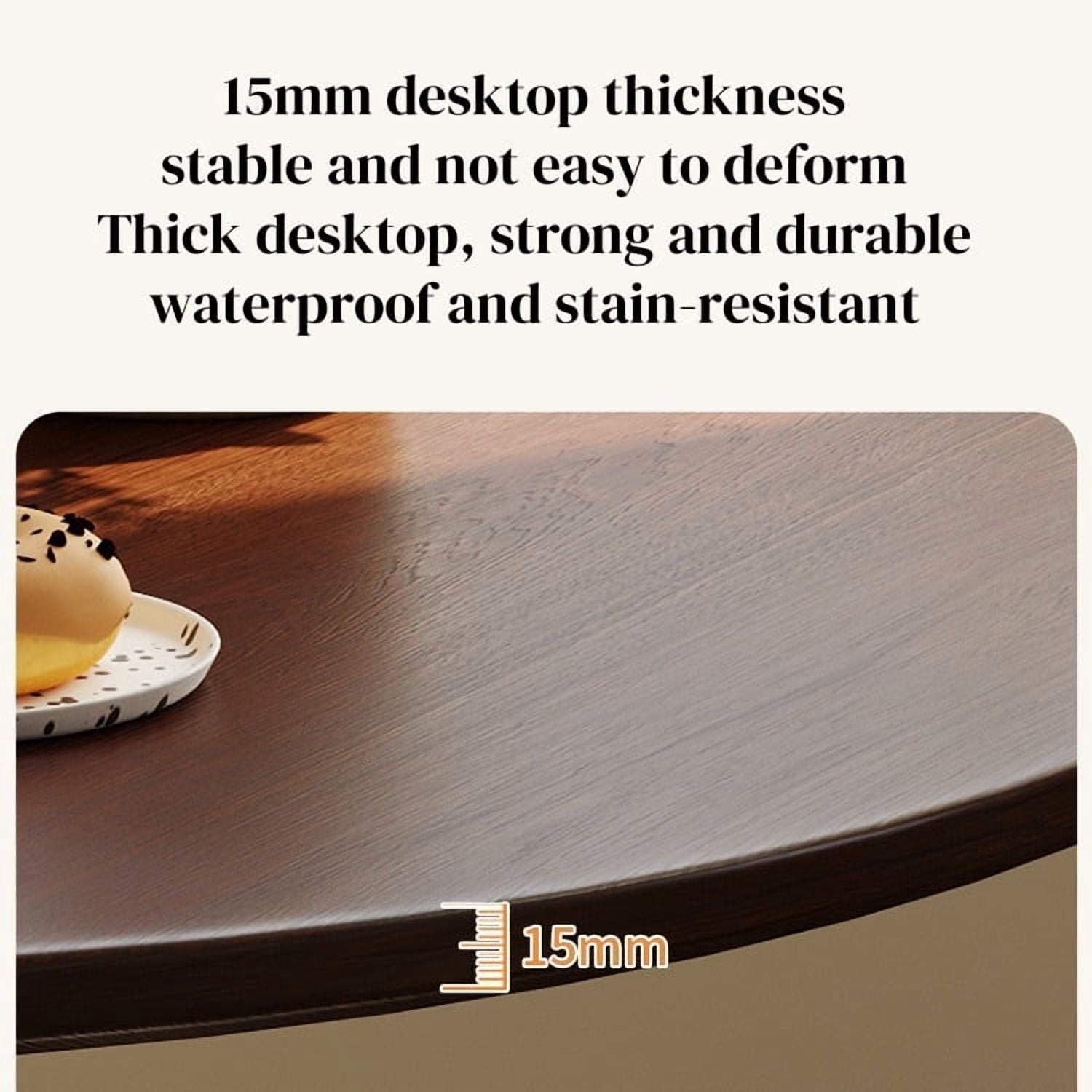 Modern Dining Table,24 Inch Round Table,MDF Top and Steel Base Tulip Round Kitchen Table,Coffee Table for Living Room,Walnut