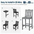 thumbnail image 4 of NALONE Outdoor Bar Stool, HDPE Tall Adirondack Style Bar Chair, Weather Resistant Bar Height Chair for Balcony, Garden, Yard and Backyard(Grey, Set of 2), 4 of 8