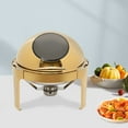 thumbnail image 6 of 6.34Qt Round Chafing Dish Buffet, Gold, Stainless Steel Buffet Warmers Set for Wedding, 6 of 22