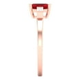 thumbnail image 3 of 0.8ct emerald cut red ruby 18k rose gold 3 stone Bridal Wedding Engagement Promise Anniversary Ring for Women size 5, 3 of 7