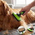 thumbnail image 5 of 4PCS Self Cleaning Slicker Brush, Pet Grooming Rake, Bath Brush & Massage Brush for Short/Long Haired Dogs, Cats & Horses, Pet Grooming Deshedding Tools - Pet Supplies (Green Black), 5 of 8