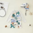thumbnail image 2 of NIEWTR Toddler Boys Rash Guard Swimsuit Funny Print Zipper Long Sleeve Bathing Suit Infant Bathing Suit Swimwear Beachwear(Beige,3-6 Months), 2 of 7